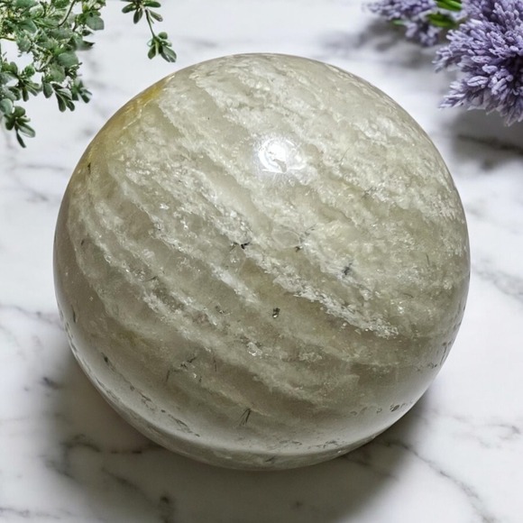 Thousand Layer Quartz Lodolite Mini Sphere Marble Meditation Healing Stone (#11) - Picture 1 of 9